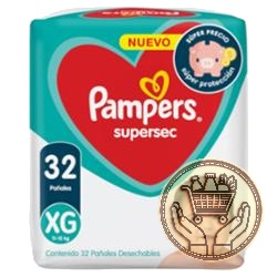 pañales pampers supersec xg 32uni