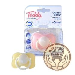 chupete teddy bicolor con tetina de látex colores varios