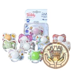 chupete teddy decorado con tetina de silicona modelos varios
