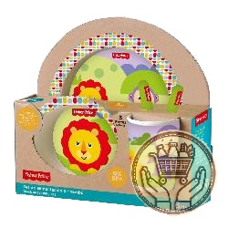 set para alimentación fisher price bambú