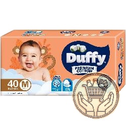 pañales duffy premium cotton m 40uni