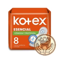toallitas femeninas kotex esencial con alas 8uni