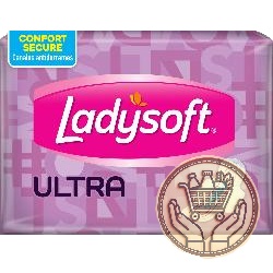 toallitas femeninas ladysoft ultra con alas tela suave  8uni