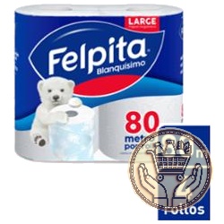 papel higiénico felpita blanquisimo simple hoja 320mts