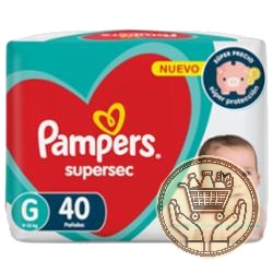 pañales pampers supersec g 40uni