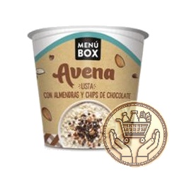 avena con almendras y chips de chocolate menú box 64grs