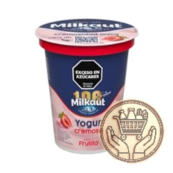 yogur entero milkaut cremoso frutilla pote 180grs
